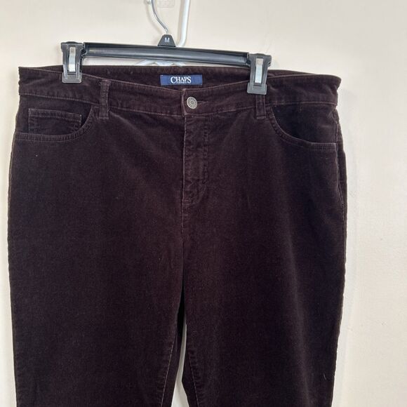 Chaps Womens Dark Brown Chocolate Straight Leg Bootcut Corduroy Pants 14 Y2K Hip - Picture 2 of 8